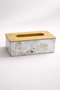Hermia Soporte para Servilletas Dorado con Tapa de Bambú BU0115